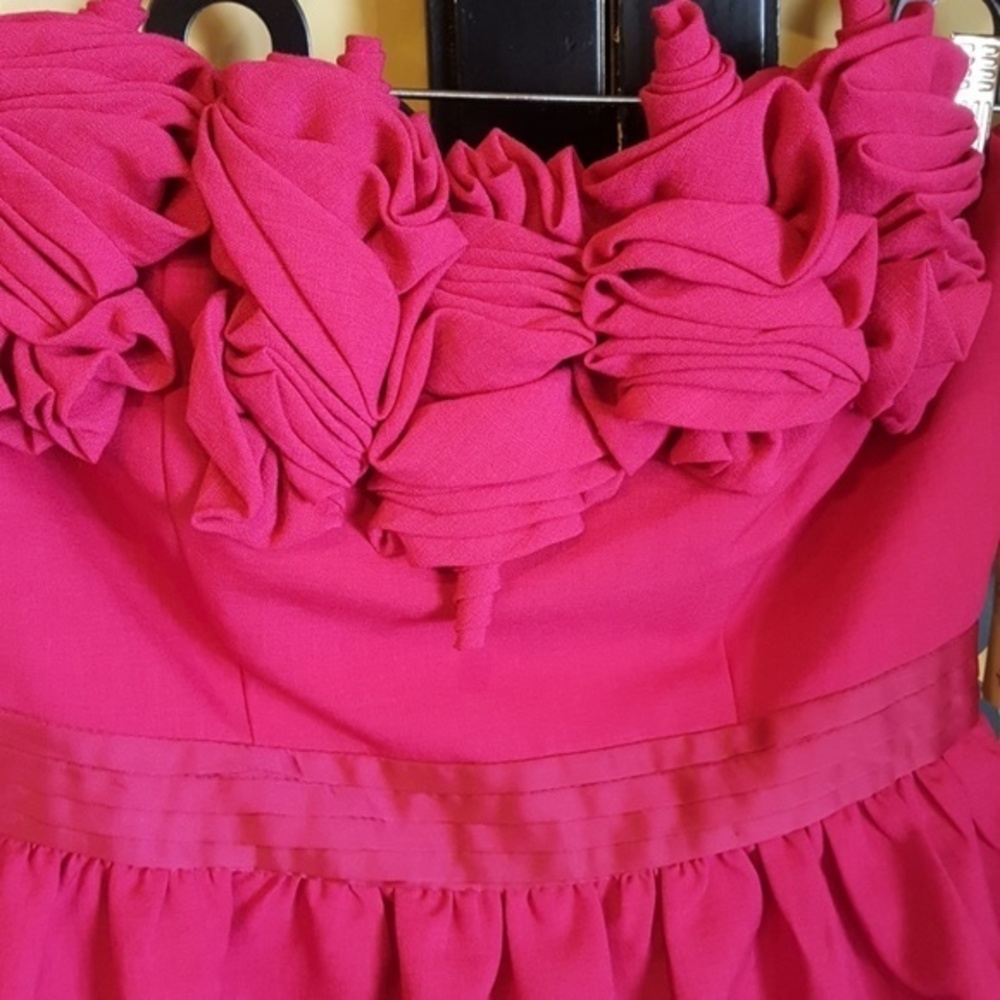NWT C. LUCE PRETTY PINK STRAPLESS ROSETTE JUNIOR DRESS - Picture 8 of 8